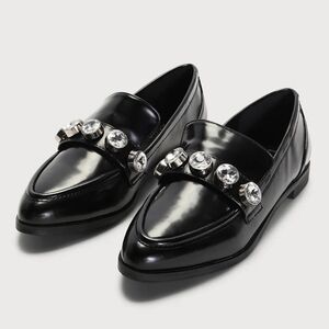 Lulu's Black Embellished Loafers NEVER WORN!!